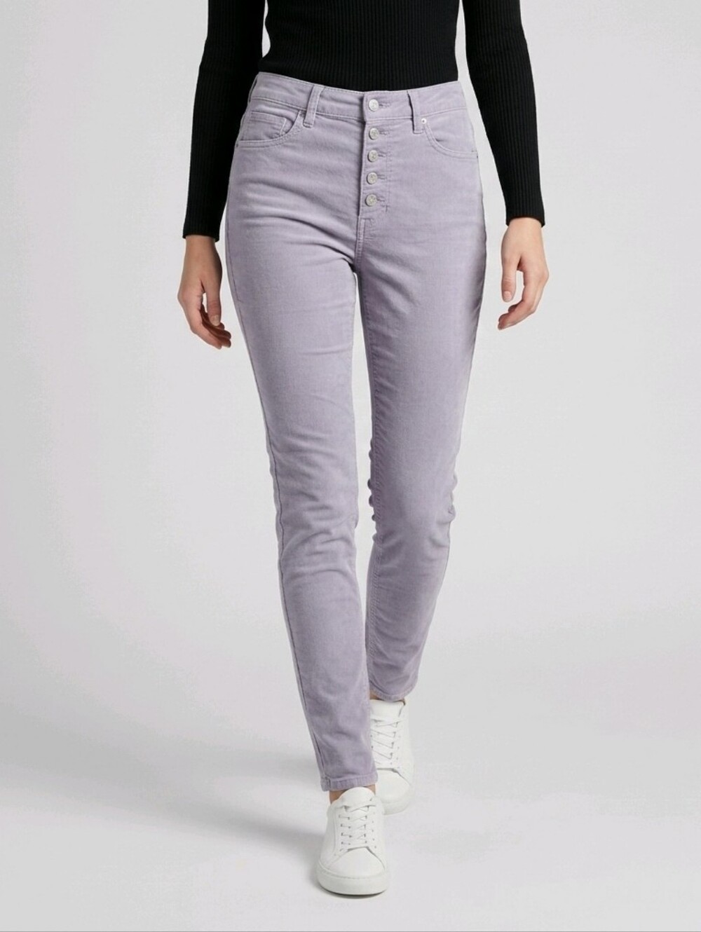 Free People We The Free Pants Womens 28 Lilac Ankle Corduroy Tapered Button Fly
